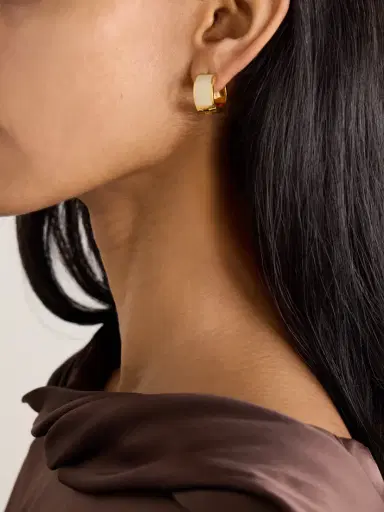 TOTEME Gold-plated Enamel Hoop Earrings | Thumbnail 2 TOTEME Gold-plated Enamel Hoop Earrings | Thumbnail 2