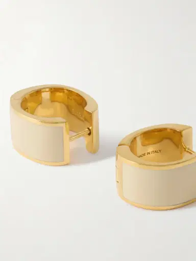 TOTEME Gold-plated Enamel Hoop Earrings | Thumbnail 3 TOTEME Gold-plated Enamel Hoop Earrings | Thumbnail 3