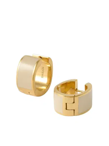 TOTEME Gold-plated Enamel Hoop Earrings | Thumbnail 1 TOTEME Gold-plated Enamel Hoop Earrings | Thumbnail 1