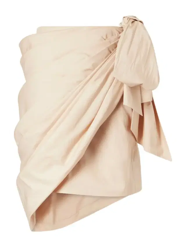 Chloé Bow-embellished Draped Cotton Midi Skirt