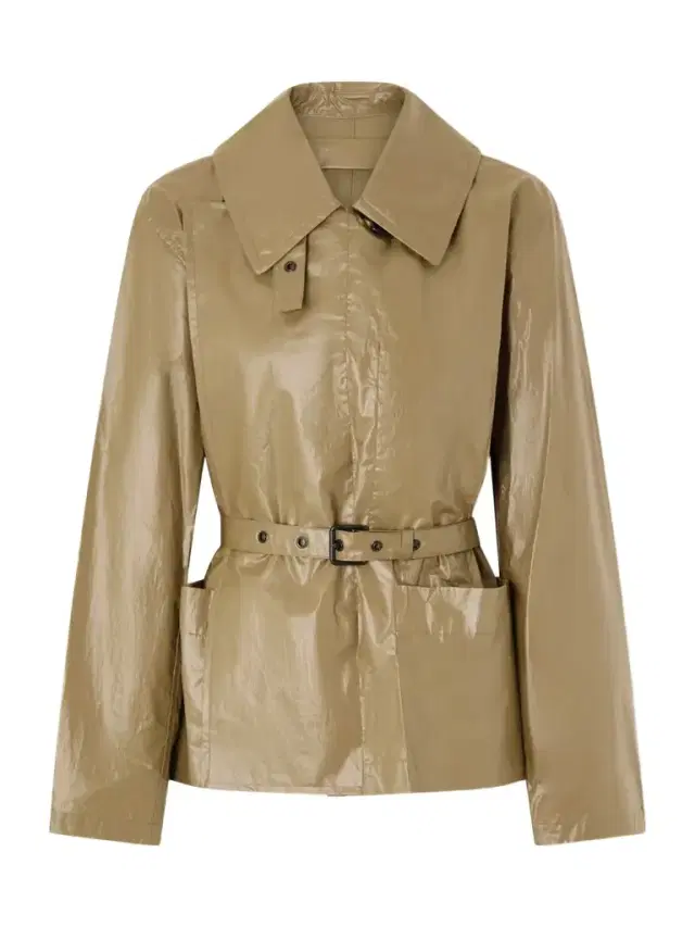 Double-breasted Belted Coated Cotton-canvas Jacket