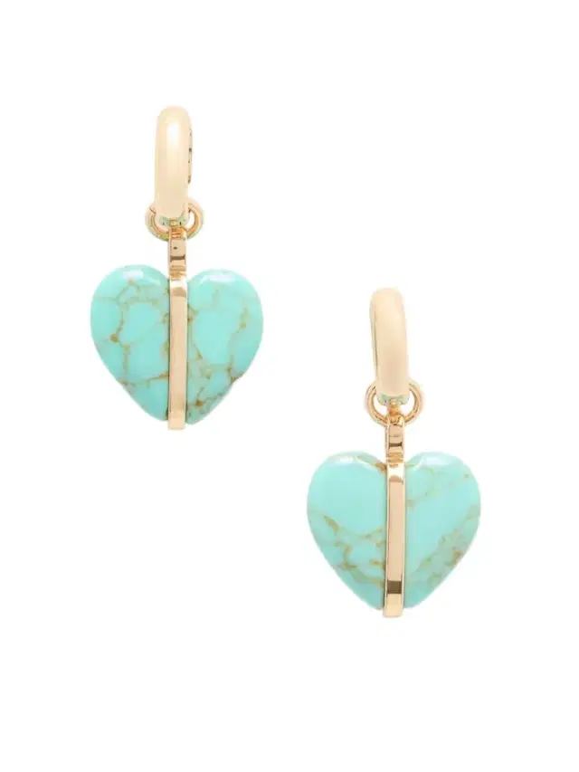 Roxanne Assoulin The Stone Mini Heart Gold-tone And Turquoise Earrings