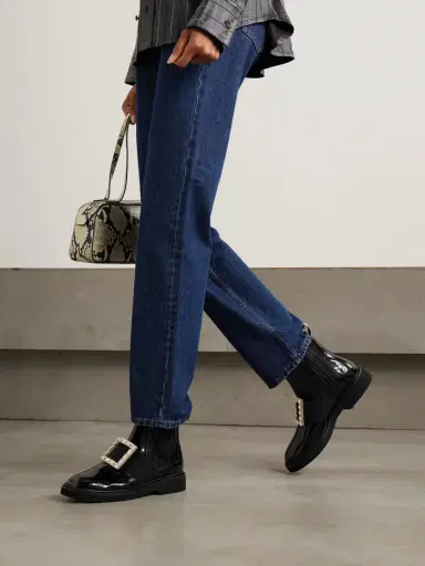 Roger Vivier Viv Ranger Crystal-embellished Patent-leather Chelsea Boots | Thumbnail 2