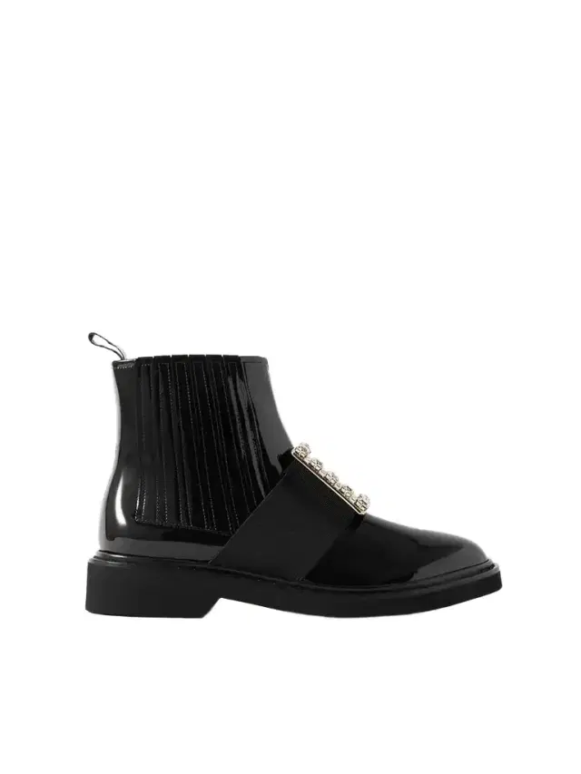 Viv Ranger Crystal-embellished Patent-leather Chelsea Boots