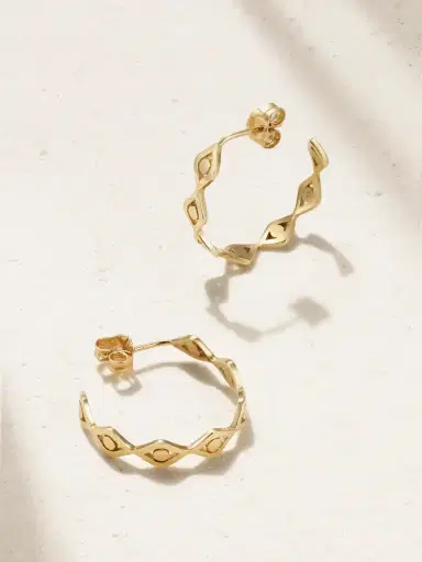 Sydney Evan Medium Evil Eye 14-karat Gold Hoop Earrings | Thumbnail 1 Sydney Evan Medium Evil Eye 14-karat Gold Hoop Earrings | Thumbnail 1