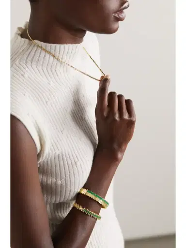 Suzanne Kalan 18-karat Gold Emerald Bangle | Thumbnail 5 Suzanne Kalan 18-karat Gold Emerald Bangle | Thumbnail 5