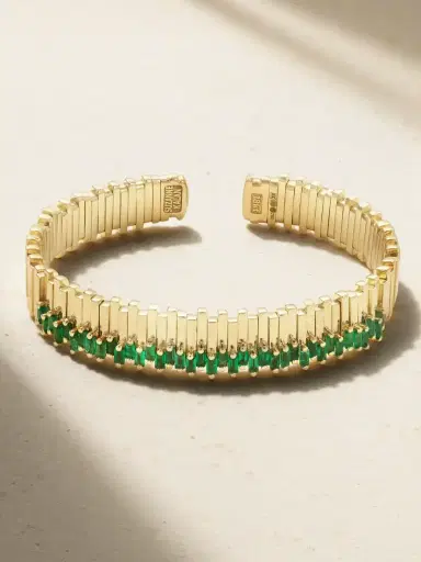Suzanne Kalan 18-karat Gold Emerald Bangle | Thumbnail 1 Suzanne Kalan 18-karat Gold Emerald Bangle | Thumbnail 1