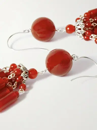Sophie Buhai Flamenco Silver Carnelian Earrings | Thumbnail 3 Sophie Buhai Flamenco Silver Carnelian Earrings | Thumbnail 3