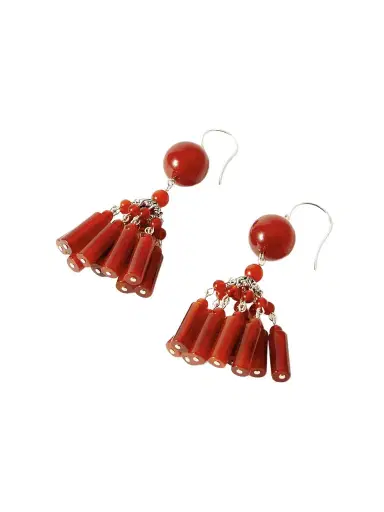 Sophie Buhai Flamenco Silver Carnelian Earrings | Thumbnail 1 Sophie Buhai Flamenco Silver Carnelian Earrings | Thumbnail 1