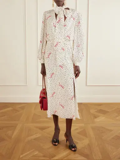 Valentino Garavani Pussy-bow Polka-dot Silk Crepe De Chine Maxi Dress | Thumbnail 2 Valentino Garavani Pussy-bow Polka-dot Silk Crepe De Chine Maxi Dress | Thumbnail 2