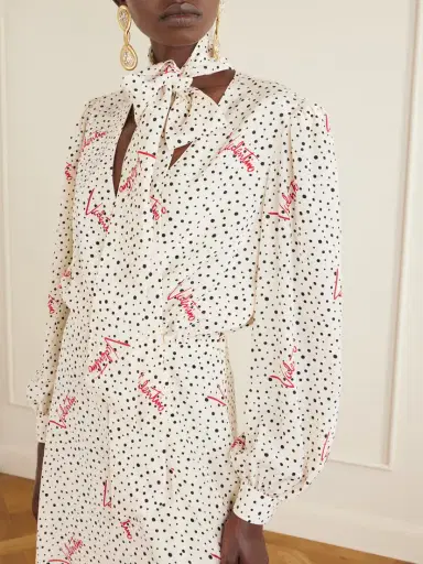 Valentino Garavani Pussy-bow Polka-dot Silk Crepe De Chine Maxi Dress | Thumbnail 4 Valentino Garavani Pussy-bow Polka-dot Silk Crepe De Chine Maxi Dress | Thumbnail 4