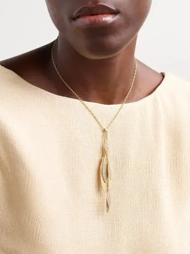 Ileana Makri Falling Leaves 18-karat Gold Diamond Necklace | Thumbnail 2