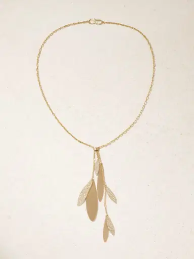 Ileana Makri Falling Leaves 18-karat Gold Diamond Necklace | Thumbnail 4