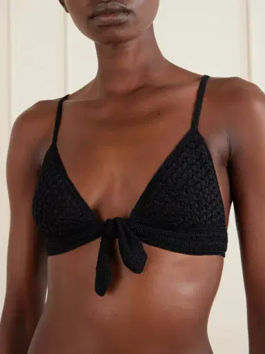 Ralph Lauren Collection Crocheted Silk Triangle Bra | Thumbnail 2