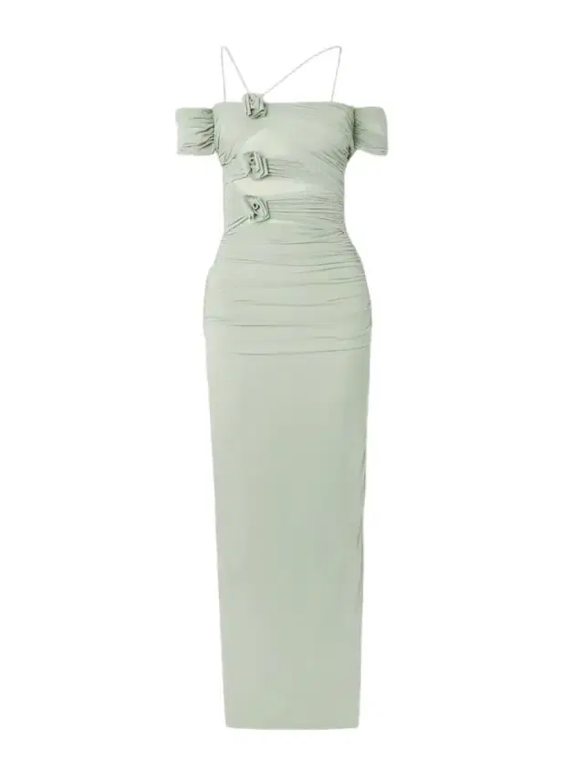 Abisso Appliquéd Cutout Stretch-jersey Halterneck Maxi Dress
