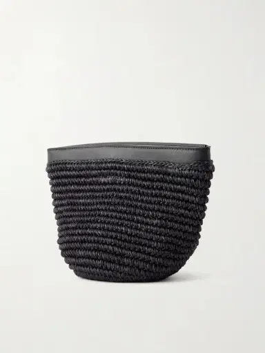 Hunting Season Zip Leather-trimmed Raffia Clutch | Thumbnail 4 Hunting Season Zip Leather-trimmed Raffia Clutch | Thumbnail 4