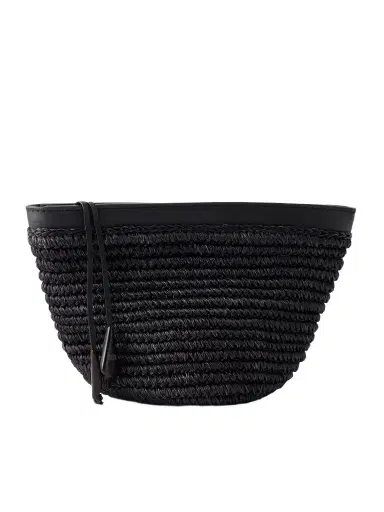 Hunting Season Zip Leather-trimmed Raffia Clutch | Thumbnail 1 Hunting Season Zip Leather-trimmed Raffia Clutch | Thumbnail 1