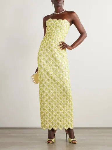 Clio Peppiatt Ariel Strapless Scalloped Embellished Satin Gown | Thumbnail 2 Clio Peppiatt Ariel Strapless Scalloped Embellished Satin Gown | Thumbnail 2