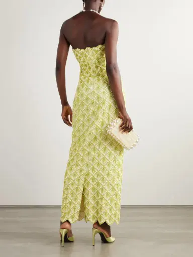 Clio Peppiatt Ariel Strapless Scalloped Embellished Satin Gown | Thumbnail 3 Clio Peppiatt Ariel Strapless Scalloped Embellished Satin Gown | Thumbnail 3