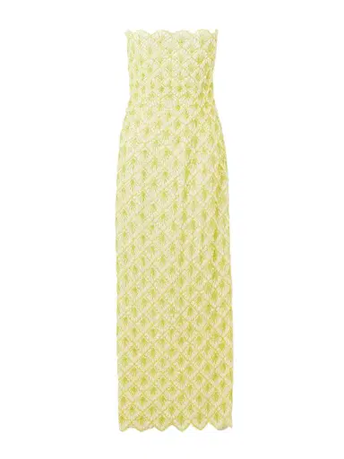 Clio Peppiatt Ariel Strapless Scalloped Embellished Satin Gown | Thumbnail 1 Clio Peppiatt Ariel Strapless Scalloped Embellished Satin Gown | Thumbnail 1