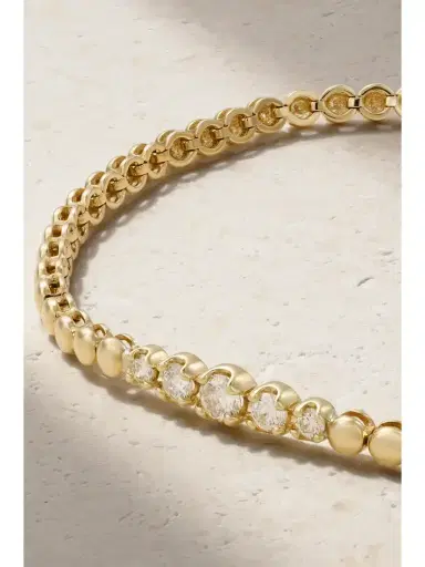 Jennifer Meyer Mini 18-karat Gold Diamond Tennis Bracelet | Thumbnail 4