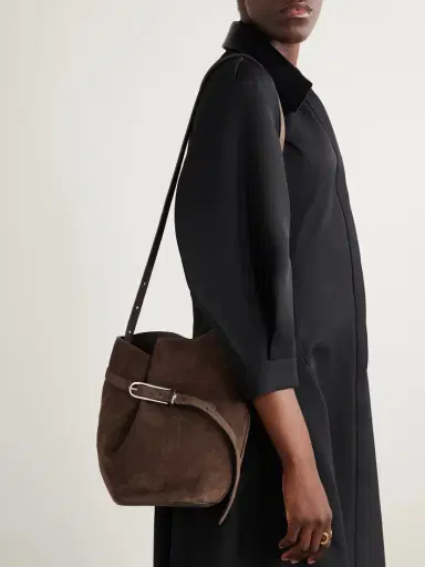 Liffner Buckled Suede Bucket Bag | Thumbnail 2