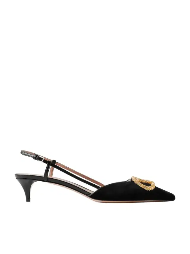 Vlogo 40 Embellished Velvet Slingback Pumps