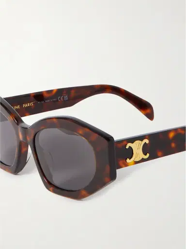 CELINE Eyewear Triomphe Cat-eye Tortoiseshell Acetate Sunglasses | Thumbnail 4 CELINE Eyewear Triomphe Cat-eye Tortoiseshell Acetate Sunglasses | Thumbnail 4