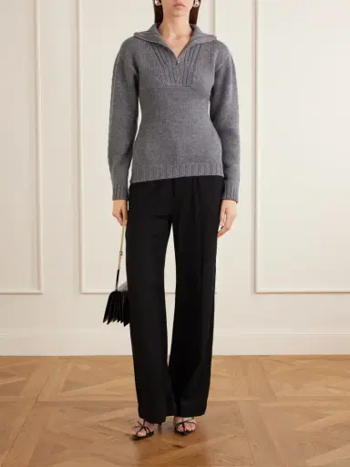 Jil Sander Ribbed-knit Wool Half-zip Turtleneck Sweater | Thumbnail 2 Jil Sander Ribbed-knit Wool Half-zip Turtleneck Sweater | Thumbnail 2