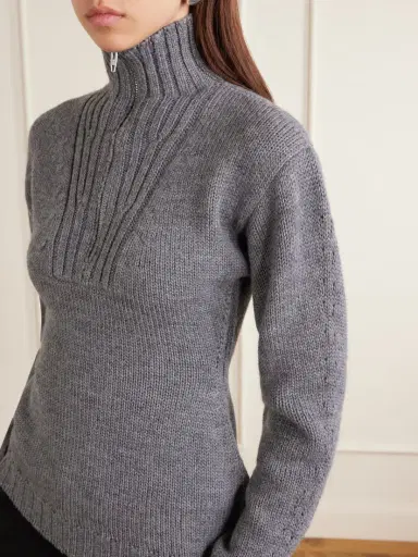 Jil Sander Ribbed-knit Wool Half-zip Turtleneck Sweater | Thumbnail 4 Jil Sander Ribbed-knit Wool Half-zip Turtleneck Sweater | Thumbnail 4