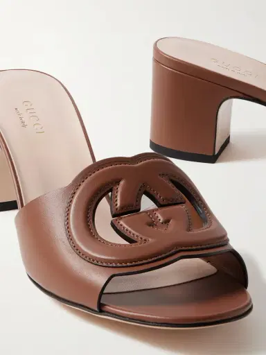 Gucci Cutout Leather Mules | Thumbnail 4