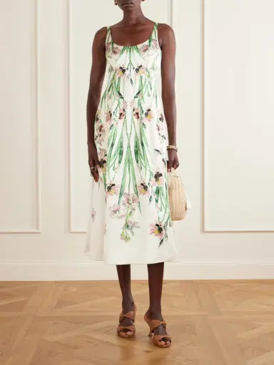 Erdem Duchess Floral-print Satin Midi Dress | Thumbnail 2