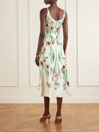 Erdem Duchess Floral-print Satin Midi Dress | Thumbnail 3