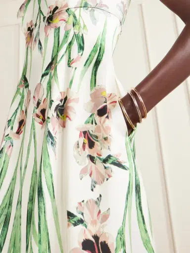 Erdem Duchess Floral-print Satin Midi Dress | Thumbnail 4
