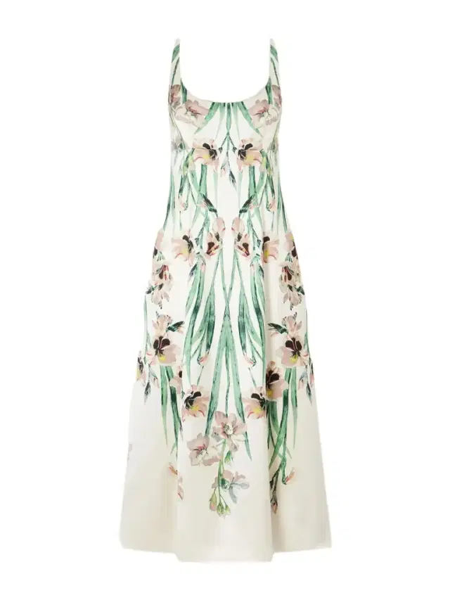 Erdem Duchess Floral-print Satin Midi Dress