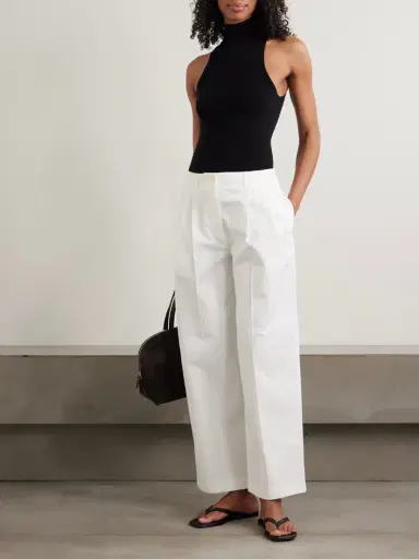 TOTEME Pleated Cotton-twill Wide-leg Pants | Thumbnail 2 TOTEME Pleated Cotton-twill Wide-leg Pants | Thumbnail 2
