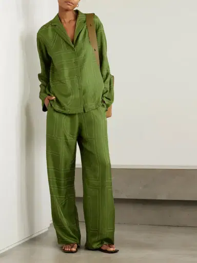 TOTEME Embroidered Silk-twill Shirt | Thumbnail 2 TOTEME Embroidered Silk-twill Shirt | Thumbnail 2
