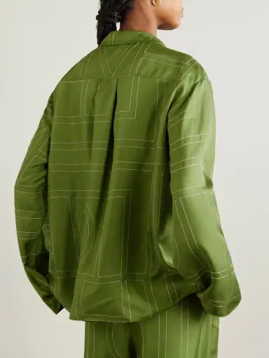 TOTEME Embroidered Silk-twill Shirt | Thumbnail 3 TOTEME Embroidered Silk-twill Shirt | Thumbnail 3
