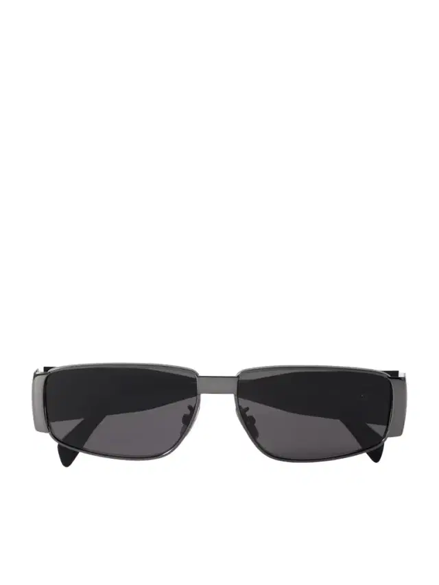 CELINE Eyewear Triomphe Rectangle-frame Gunmetal-tone Sunglasses