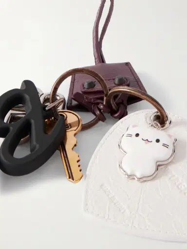 Balenciaga Le City Embellished Textured-leather, Silver And Gold-tone Key Fob | Thumbnail 3 Balenciaga Le City Embellished Textured-leather, Silver And Gold-tone Key Fob | Thumbnail 3