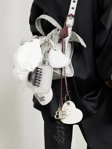 Balenciaga Le City Embellished Textured-leather, Silver And Gold-tone Key Fob | Thumbnail 4 Balenciaga Le City Embellished Textured-leather, Silver And Gold-tone Key Fob | Thumbnail 4