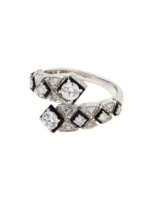 Kamyen Infinity 18-karat White Gold, Diamond And Enamel Ring