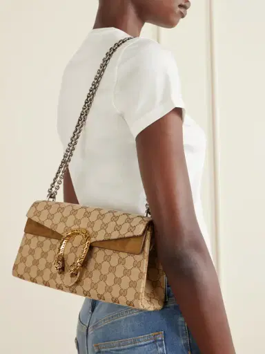 Gucci Dionysus Small Embellished Printed Coated-canvas And Suede Shoulder Bag | Thumbnail 2 Gucci Dionysus Small Embellished Printed Coated-canvas And Suede Shoulder Bag | Thumbnail 2