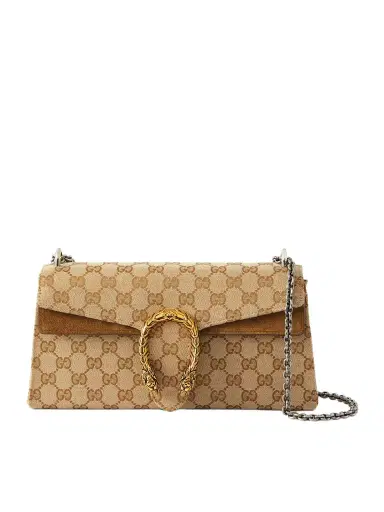 Gucci Dionysus Small Embellished Printed Coated-canvas And Suede Shoulder Bag | Thumbnail 1 Gucci Dionysus Small Embellished Printed Coated-canvas And Suede Shoulder Bag | Thumbnail 1
