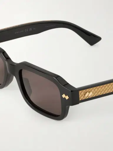 Bottega Veneta Eyewear Intrecciato Rectangular-frame Acetate Sunglasses | Thumbnail 4 Bottega Veneta Eyewear Intrecciato Rectangular-frame Acetate Sunglasses | Thumbnail 4