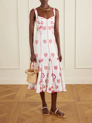 Charo Ruiz Naia Tiered Broderie Anglaise Cotton-blend Midi Dress | Thumbnail 2