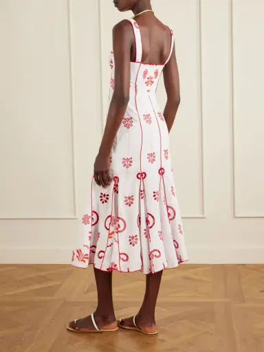 Charo Ruiz Naia Tiered Broderie Anglaise Cotton-blend Midi Dress | Thumbnail 3