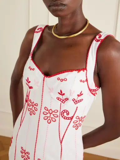 Charo Ruiz Naia Tiered Broderie Anglaise Cotton-blend Midi Dress | Thumbnail 4