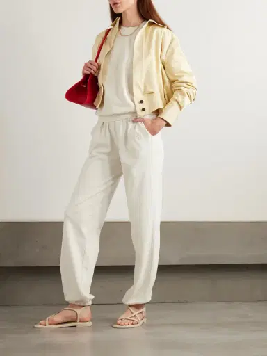 ÉTERNE Vinny Embroidered Tapered Cotton-jersey Track Pants | Thumbnail 2