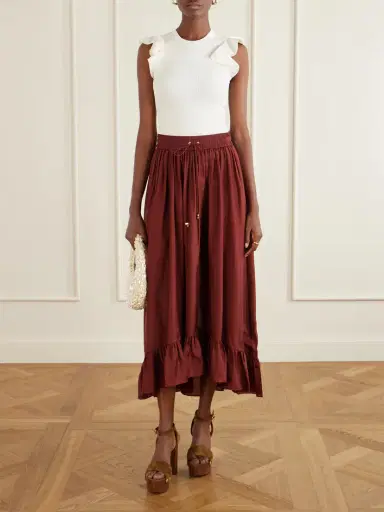 Zimmermann Aster Frill Racer Ribbed-knit Tank | Thumbnail 2